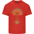 Yoga Tree Man Meditation Mens Cotton T-Shirt Tee Top Red