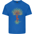 Yoga Tree Man Meditation Mens Cotton T-Shirt Tee Top Royal Blue