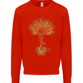 Yoga Tree Man Meditation Mens Sweatshirt Jumper Bright Red