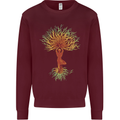 Yoga Tree Man Meditation Mens Sweatshirt Jumper Maroon