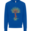 Yoga Tree Man Meditation Mens Sweatshirt Jumper Royal Blue