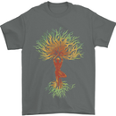 Yoga Tree Man Meditation Mens T-Shirt 100% Cotton Charcoal