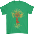 Yoga Tree Man Meditation Mens T-Shirt 100% Cotton Irish Green