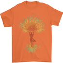 Yoga Tree Man Meditation Mens T-Shirt 100% Cotton Orange