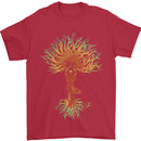 Yoga Tree Man Meditation Mens T-Shirt 100% Cotton Red
