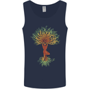 Yoga Tree Man Meditation Mens Vest Tank Top Navy Blue