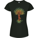 Yoga Tree Man Meditation Womens Petite Cut T-Shirt Black