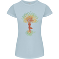 Yoga Tree Man Meditation Womens Petite Cut T-Shirt Light Blue