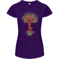 Yoga Tree Man Meditation Womens Petite Cut T-Shirt Purple