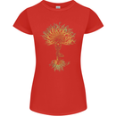 Yoga Tree Man Meditation Womens Petite Cut T-Shirt Red
