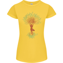 Yoga Tree Man Meditation Womens Petite Cut T-Shirt Yellow