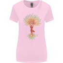 Yoga Tree Man Meditation Womens Wider Cut T-Shirt Light Pink