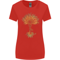 Yoga Tree Man Meditation Womens Wider Cut T-Shirt Red