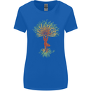 Yoga Tree Man Meditation Womens Wider Cut T-Shirt Royal Blue