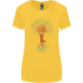 Yoga Tree Man Meditation Womens Wider Cut T-Shirt Yellow