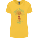Yoga Tree Man Meditation Womens Wider Cut T-Shirt Yellow