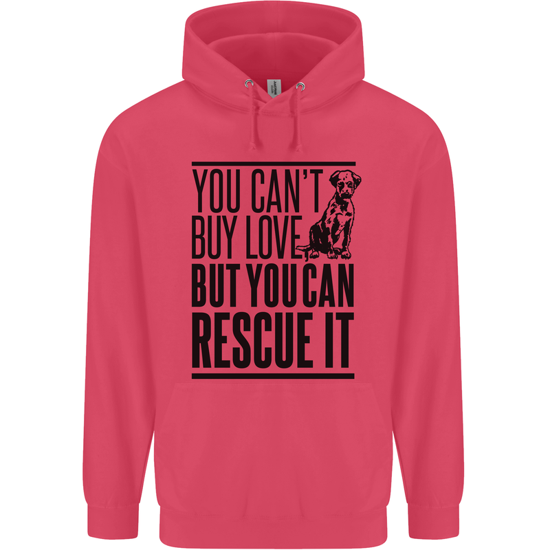 You Can't Buy Love Funny Rescue Dog Puppy Childrens Kids Hoodie Heliconia
