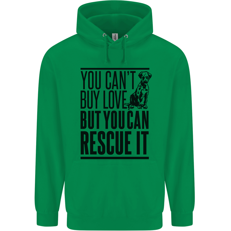 You Can't Buy Love Funny Rescue Dog Puppy Childrens Kids Hoodie Irish Green