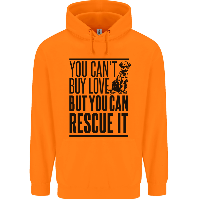 You Can't Buy Love Funny Rescue Dog Puppy Childrens Kids Hoodie Orange