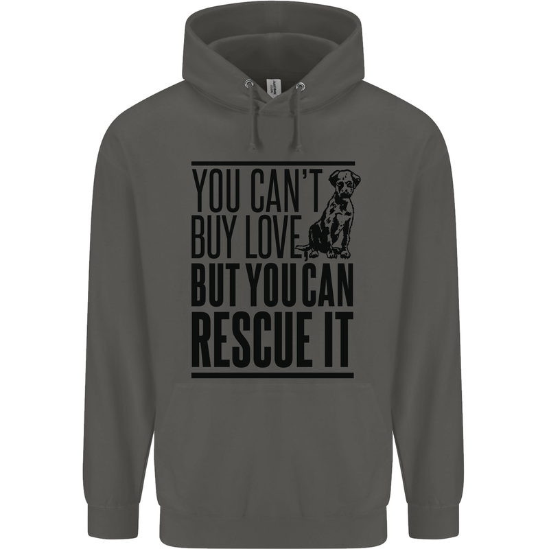 You Can't Buy Love Funny Rescue Dog Puppy Childrens Kids Hoodie Storm Grey