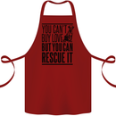 You Can't Buy Love Funny Rescue Dog Puppy Cotton Apron 100% Organic Maroon