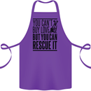 You Can't Buy Love Funny Rescue Dog Puppy Cotton Apron 100% Organic Purple