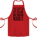 You Can't Buy Love Funny Rescue Dog Puppy Cotton Apron 100% Organic Red
