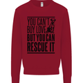 You Can't Buy Love Funny Rescue Dog Puppy Kids Sweatshirt Jumper Red