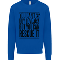 You Can't Buy Love Funny Rescue Dog Puppy Kids Sweatshirt Jumper Royal Blue