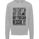 You Can't Buy Love Funny Rescue Dog Puppy Kids Sweatshirt Jumper Sports Grey