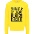 You Can't Buy Love Funny Rescue Dog Puppy Kids Sweatshirt Jumper Yellow
