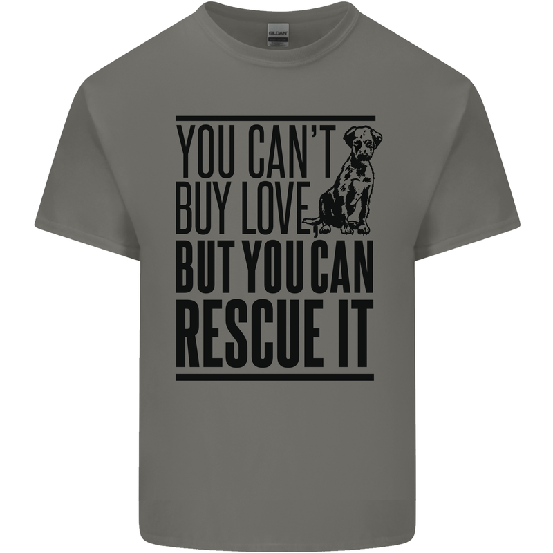 You Can't Buy Love Funny Rescue Dog Puppy Kids T-Shirt Childrens Charcoal