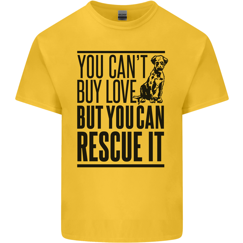 You Can't Buy Love Funny Rescue Dog Puppy Kids T-Shirt Childrens Yellow