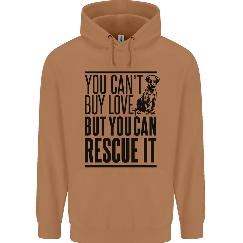 You Can't Buy Love Funny Rescue Dog Puppy Mens 80% Cotton Hoodie Caramel Latte
