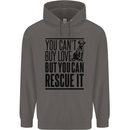 You Can't Buy Love Funny Rescue Dog Puppy Mens 80% Cotton Hoodie Charcoal