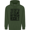 You Can't Buy Love Funny Rescue Dog Puppy Mens 80% Cotton Hoodie Forest Green