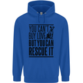 You Can't Buy Love Funny Rescue Dog Puppy Mens 80% Cotton Hoodie Royal Blue