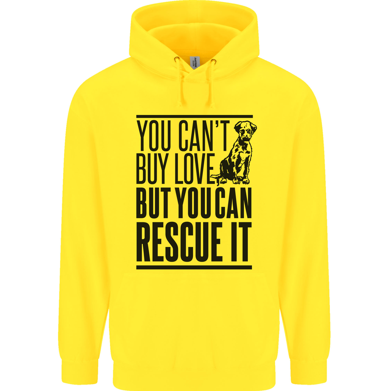 You Can't Buy Love Funny Rescue Dog Puppy Mens 80% Cotton Hoodie Yellow