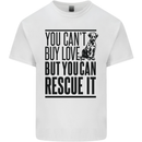 You Can't Buy Love Funny Rescue Dog Puppy Mens Cotton T-Shirt Tee Top White