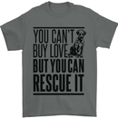 You Can't Buy Love Funny Rescue Dog Puppy Mens T-Shirt Cotton Gildan Charcoal