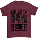 You Can't Buy Love Funny Rescue Dog Puppy Mens T-Shirt Cotton Gildan Maroon