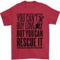 You Can't Buy Love Funny Rescue Dog Puppy Mens T-Shirt Cotton Gildan Red
