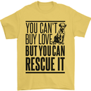You Can't Buy Love Funny Rescue Dog Puppy Mens T-Shirt Cotton Gildan Yellow