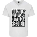 You Can't Buy Love Funny Rescue Dog Puppy Mens V-Neck Cotton T-Shirt White