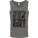 You Can't Buy Love Funny Rescue Dog Puppy Mens Vest Tank Top Charcoal