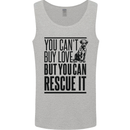 You Can't Buy Love Funny Rescue Dog Puppy Mens Vest Tank Top Sports Grey