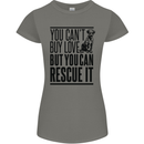 You Can't Buy Love Funny Rescue Dog Puppy Womens Petite Cut T-Shirt Charcoal