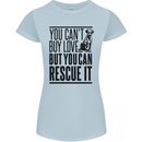 You Can't Buy Love Funny Rescue Dog Puppy Womens Petite Cut T-Shirt Light Blue