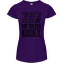 You Can't Buy Love Funny Rescue Dog Puppy Womens Petite Cut T-Shirt Purple