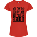You Can't Buy Love Funny Rescue Dog Puppy Womens Petite Cut T-Shirt Red
